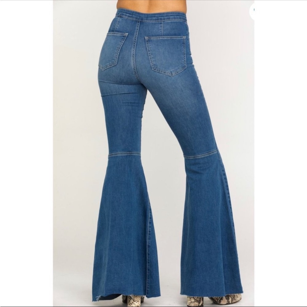 Free People We The Free Just Float High Waist Bellbotton Jeans - Picture 2 of 11